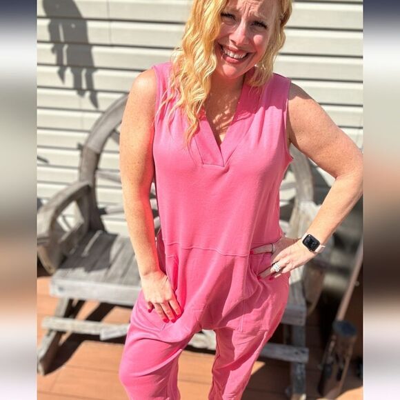 New Zenana Solid Sleeveless Harem Jumpsuit - Picture 8 of 16